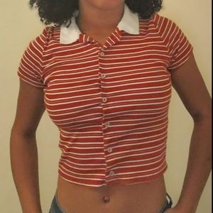 Button up cropped shirt